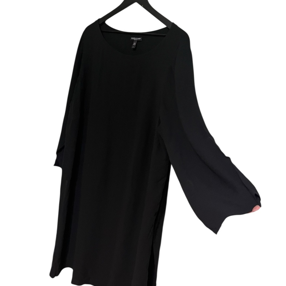 Eileen Fisher Classic Black Silk shift tunic style Dress size XL - Picture 7 of 15